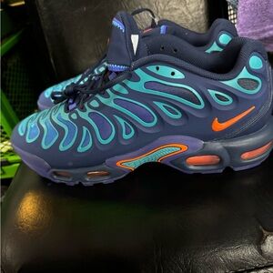 Nike Kids Sneakers - Navy and Teal with Orange Accents